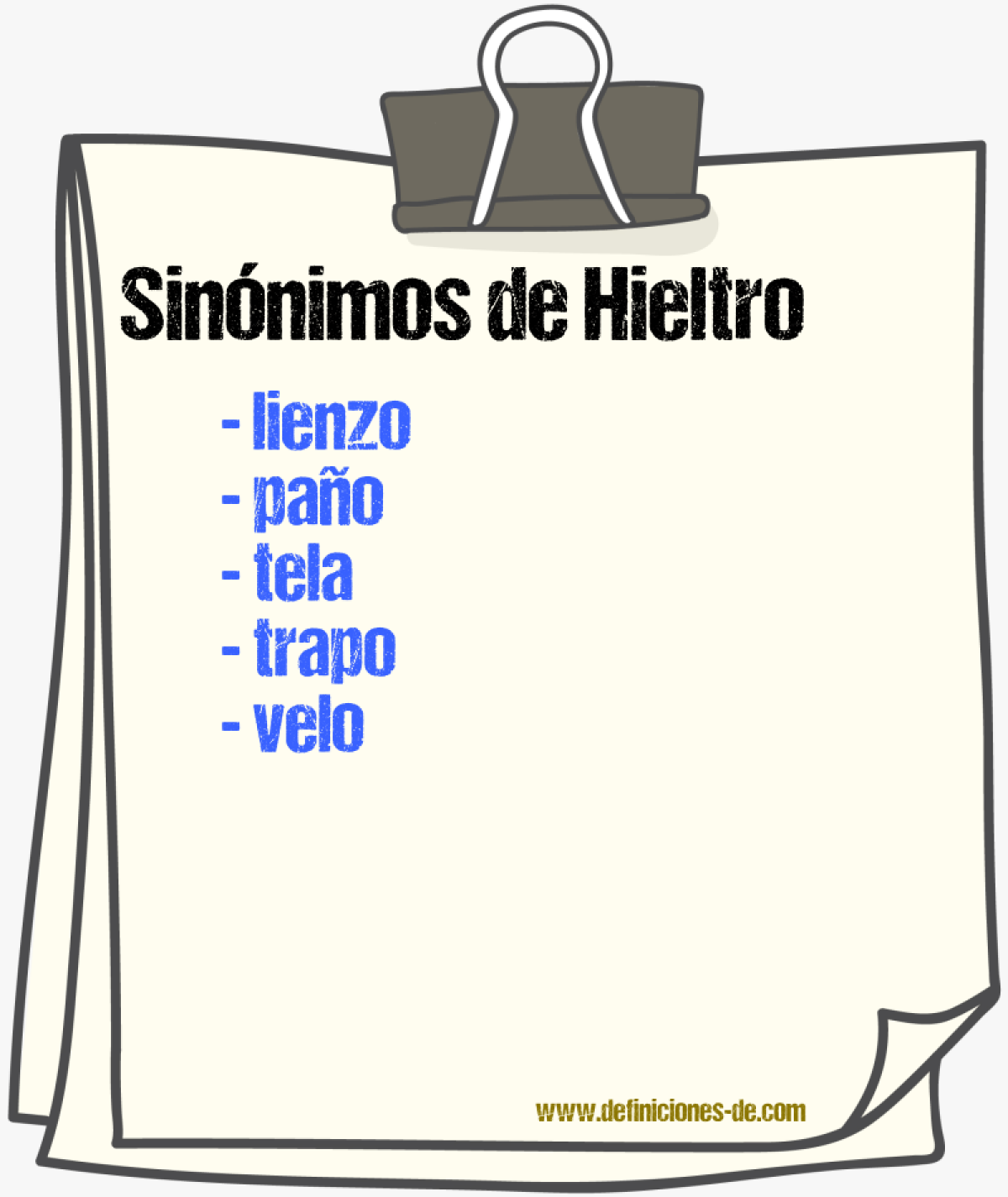 Sinnimos de hieltro