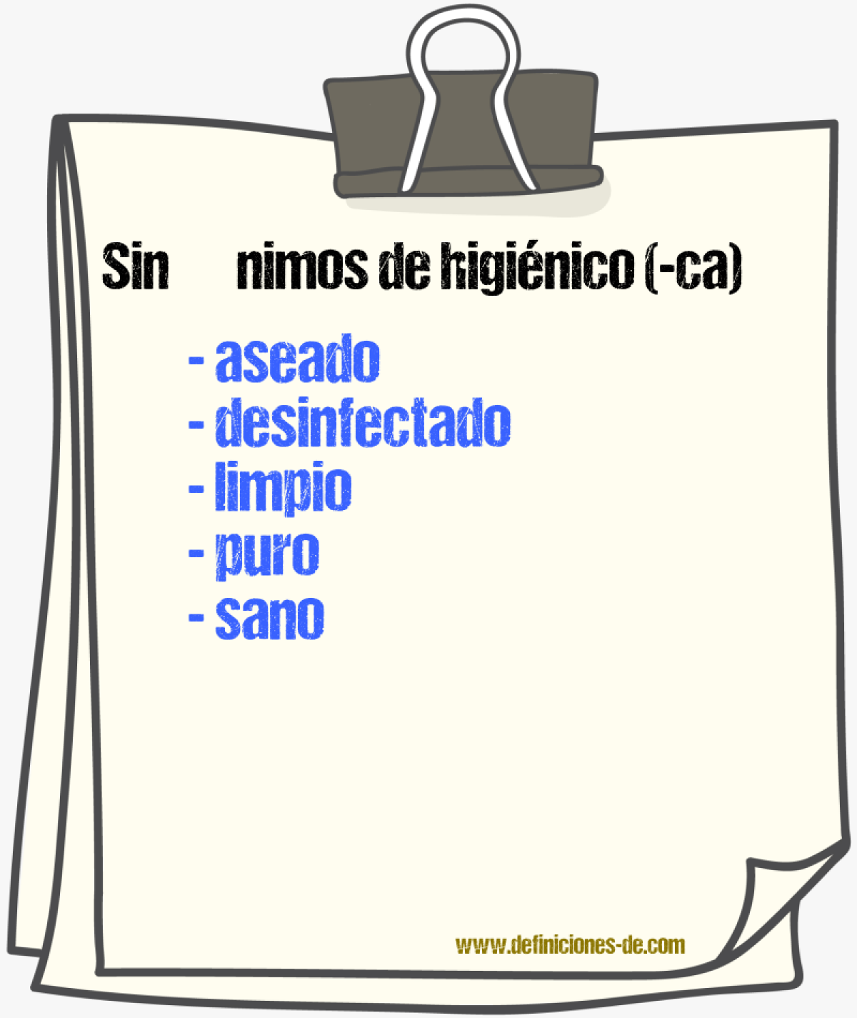 Sinnimos de higinico