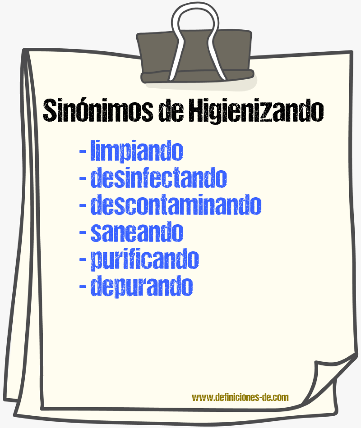 Sinónimos de higienizando