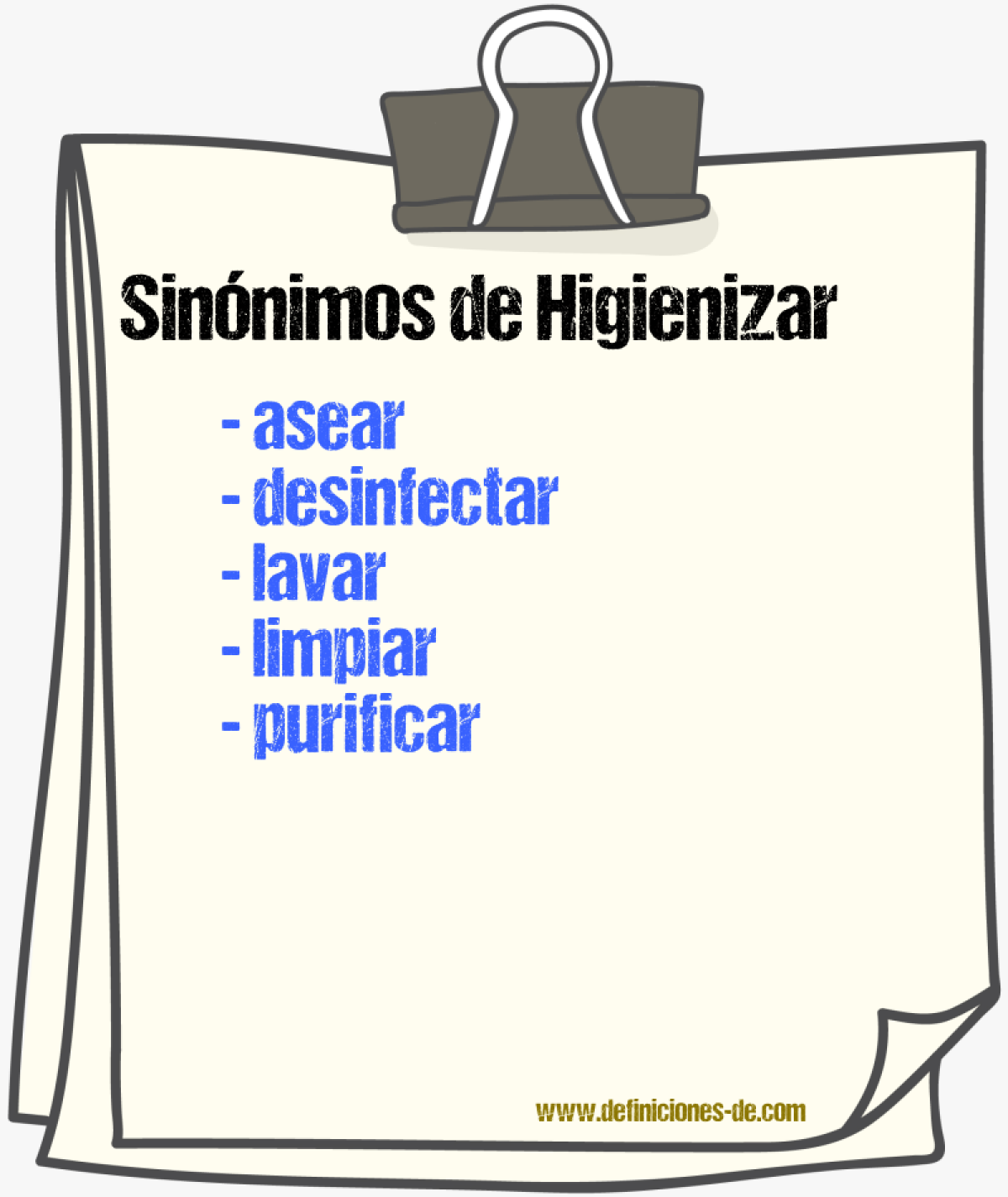 Sinnimos de higienizar