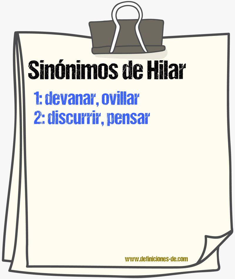 Sinnimos de hilar