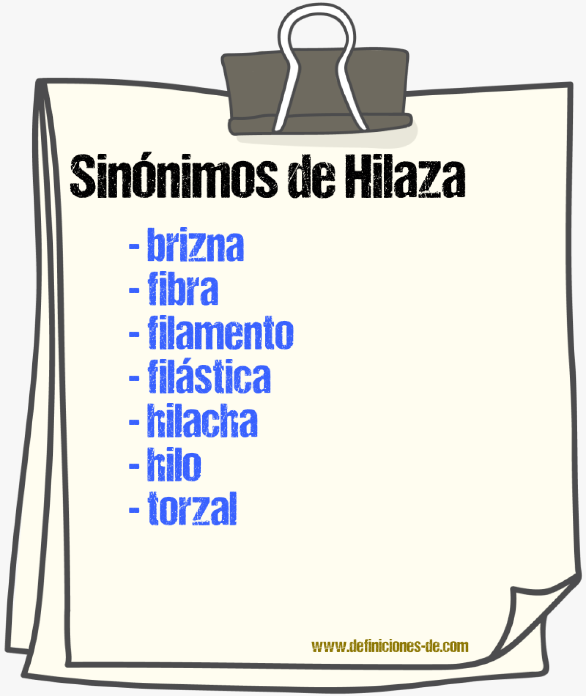 Sinnimos de hilaza