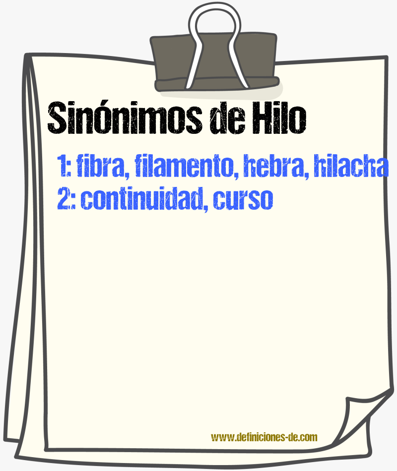 Sinnimos de hilo