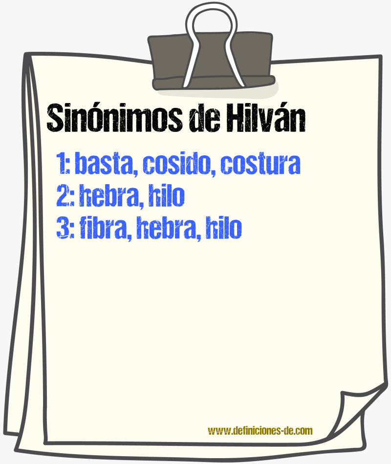 Sinnimos de hilvn