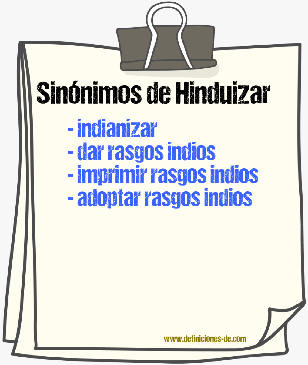 Sinónimos de hinduizar