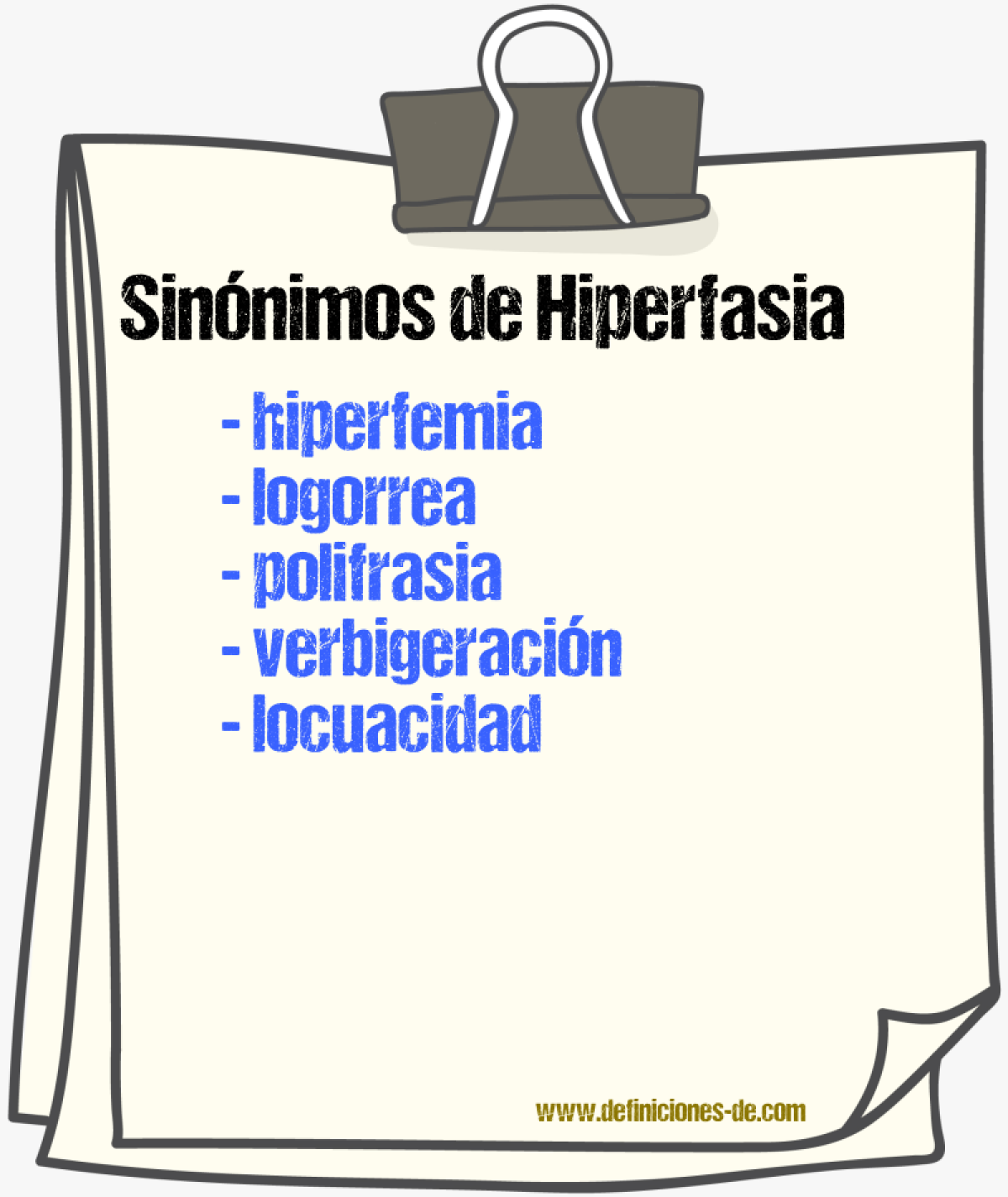 Sinnimos de hiperfasia