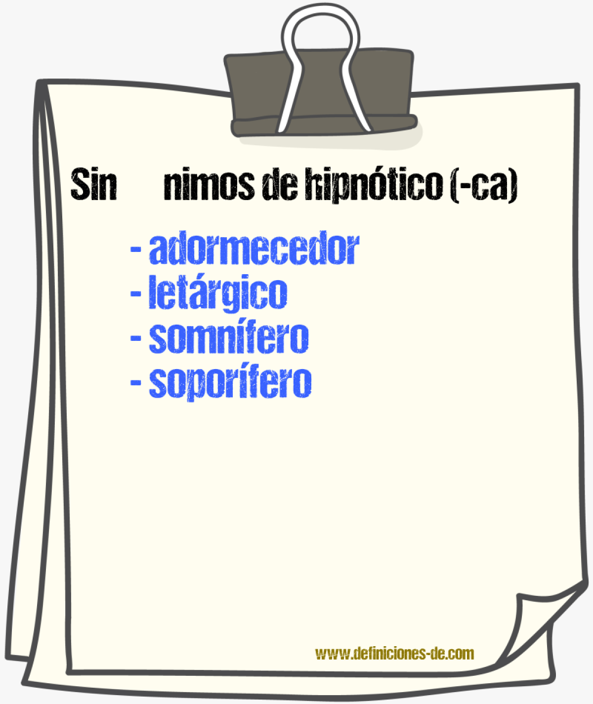 Sinnimos de hipntico