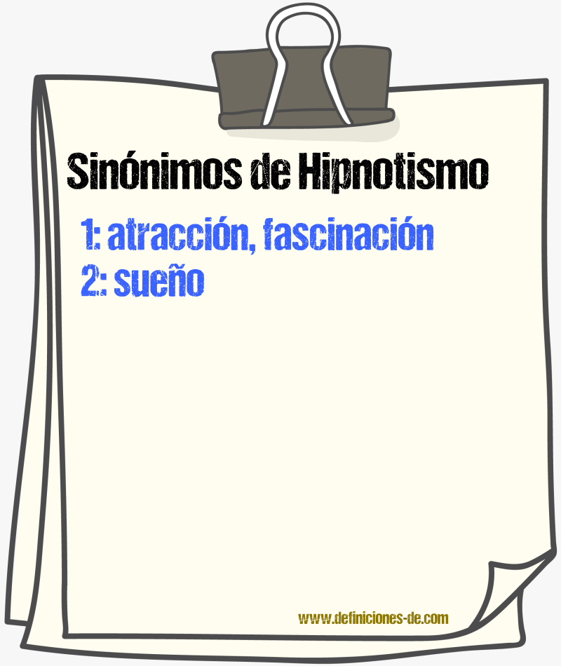 Sinnimos de hipnotismo