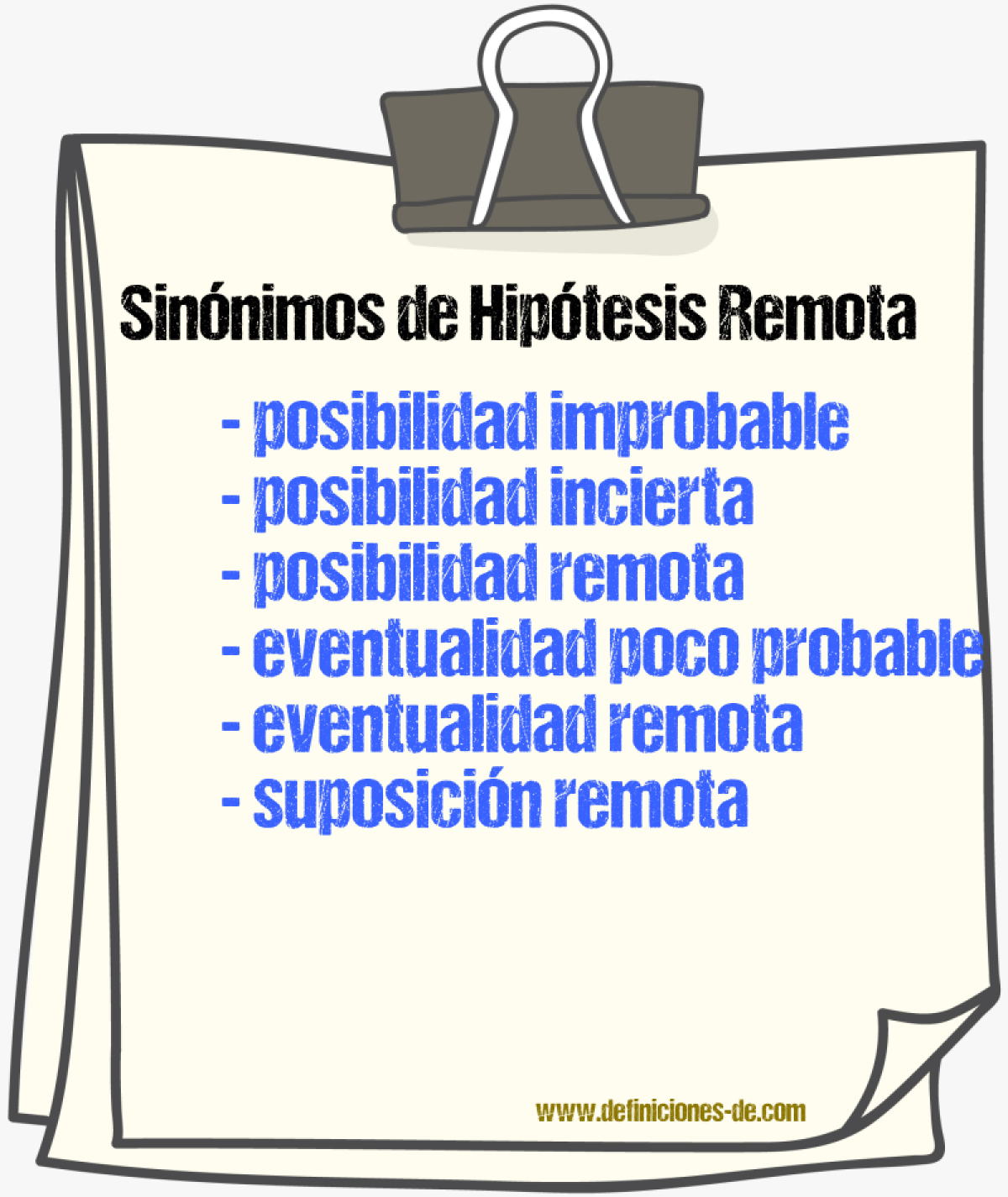 Sinónimos de hipótesis remota