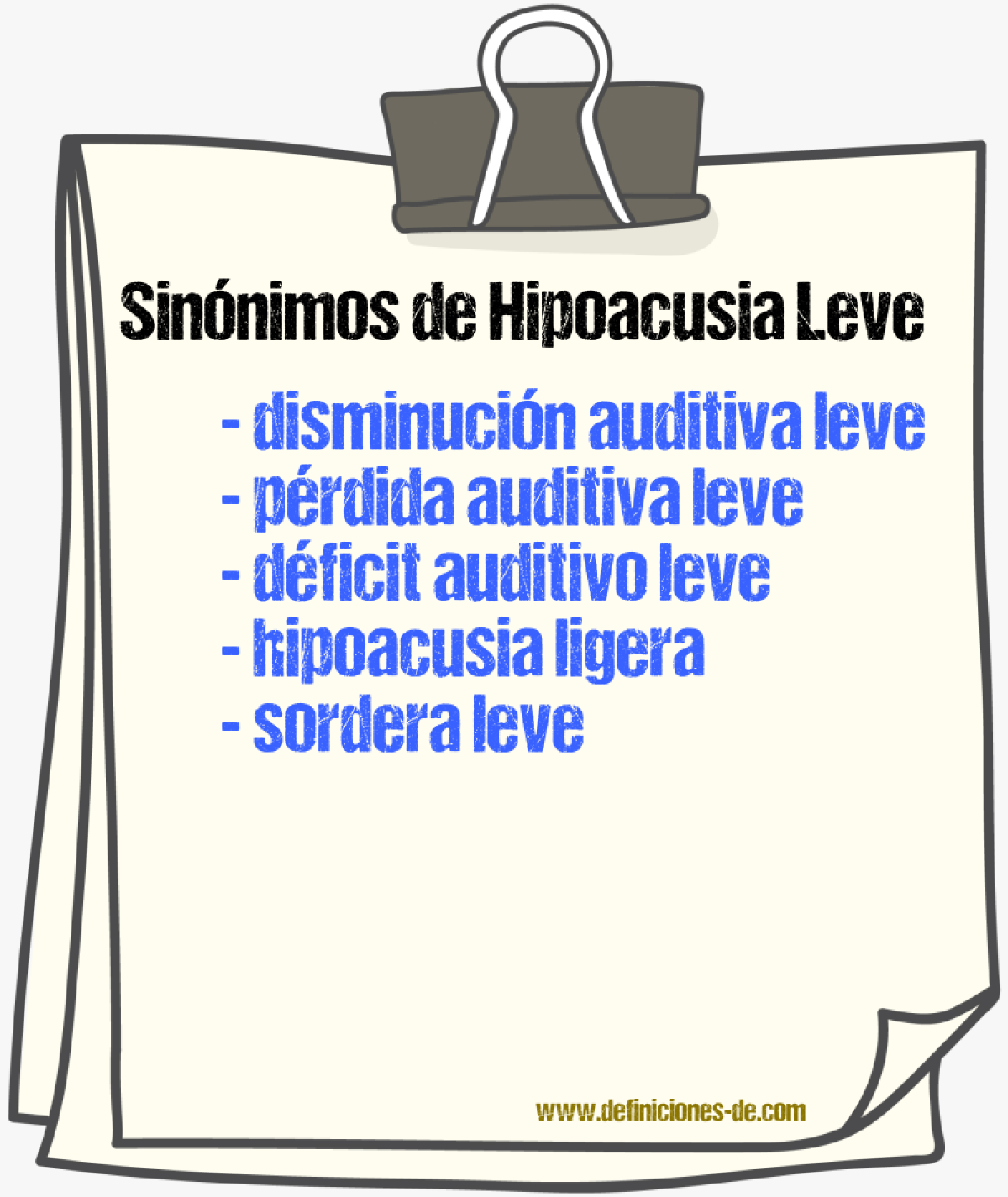 Sinónimos de hipoacusia leve