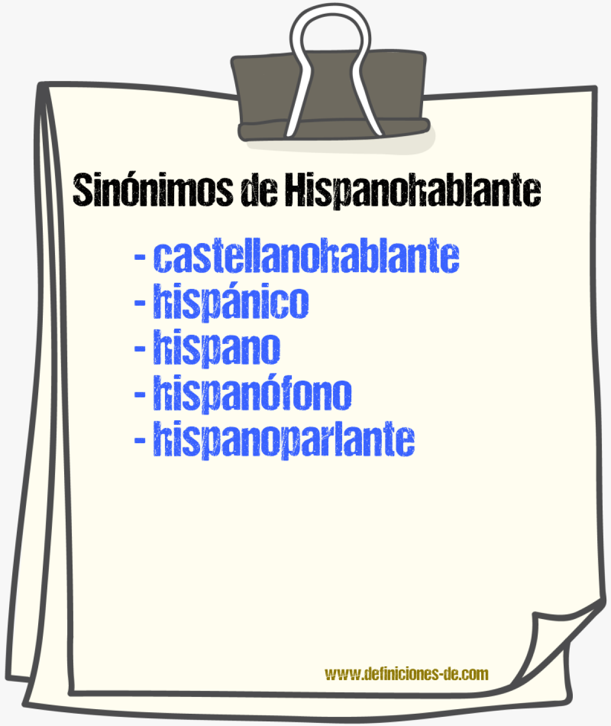 Sinnimos de hispanohablante