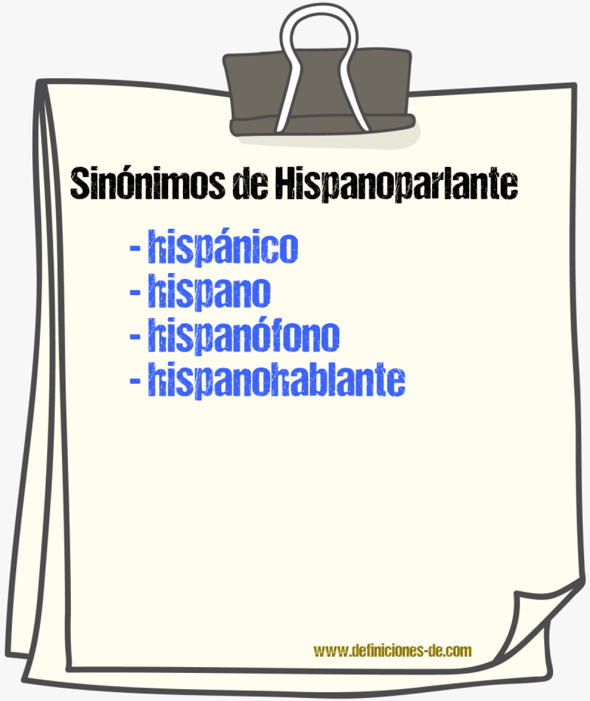 Sinnimos de hispanoparlante