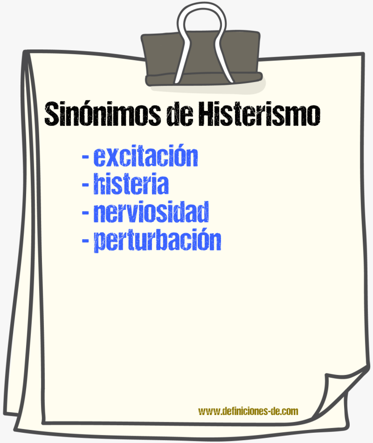 Sinnimos de histerismo