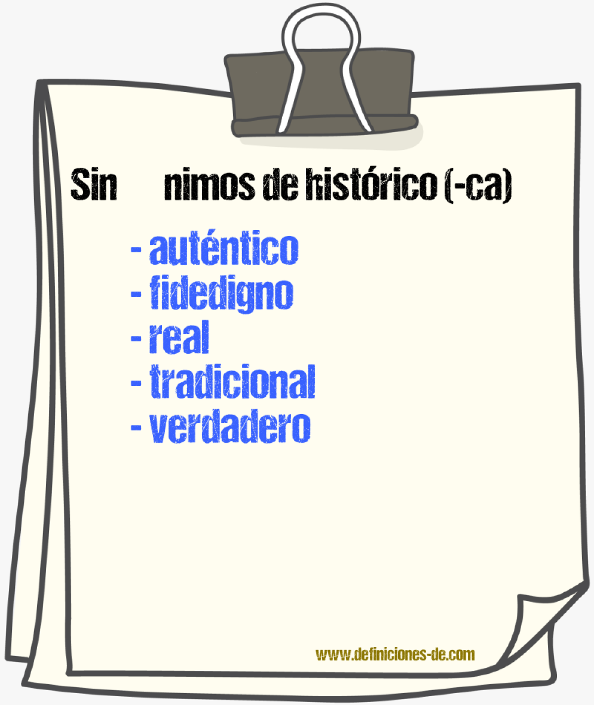 Sinnimos de histrico