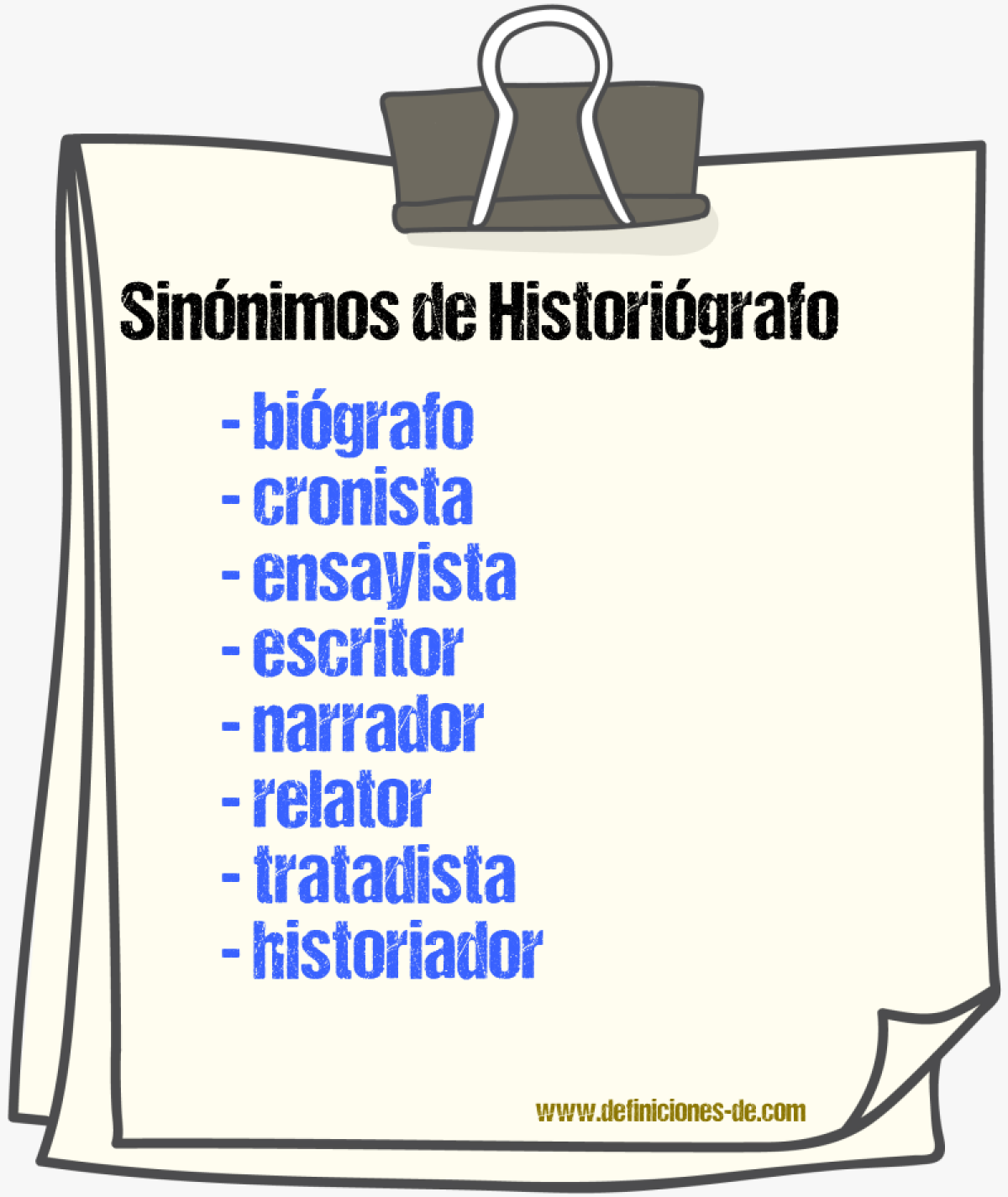 Sinnimos de historigrafo