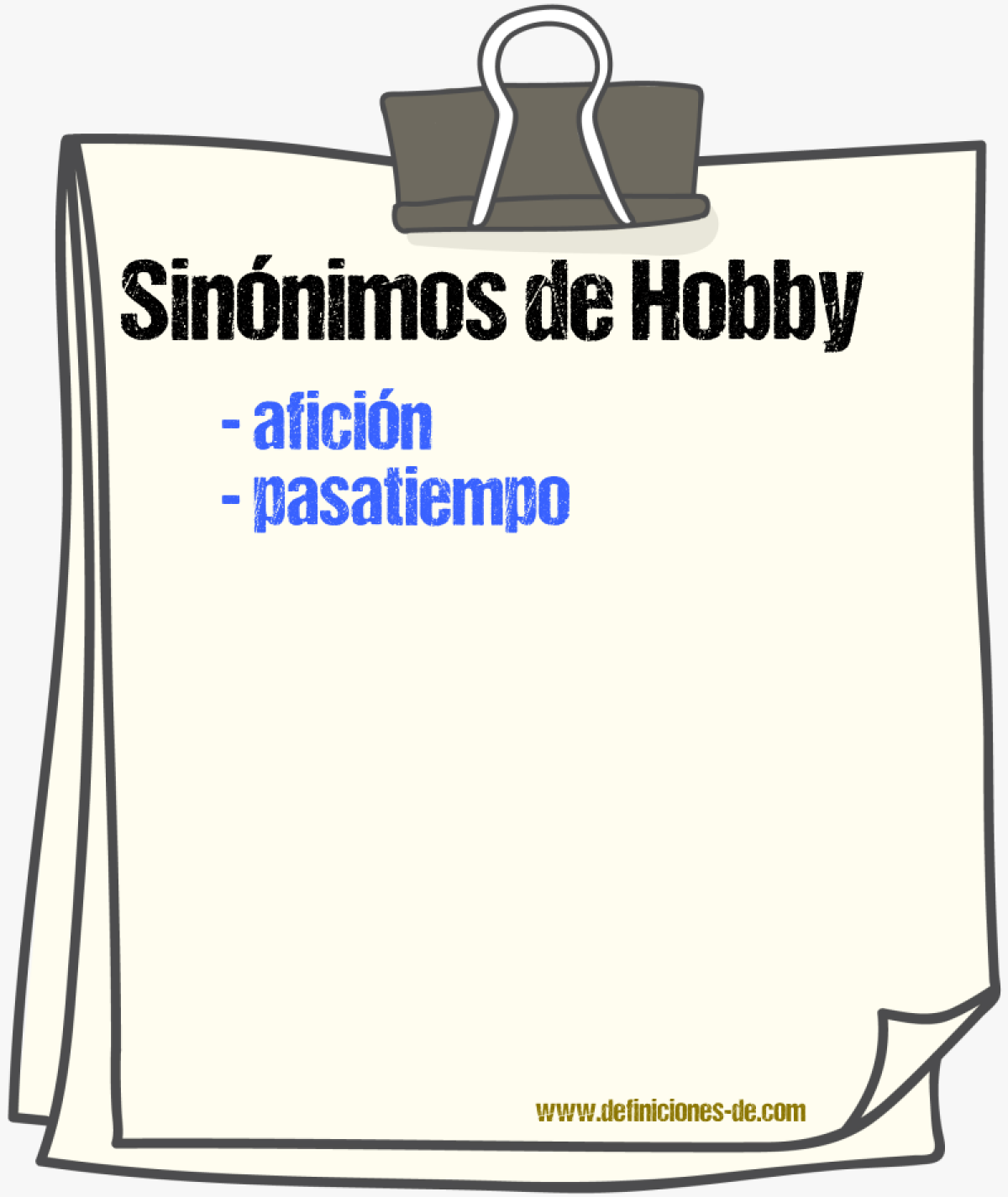 Sinnimos de hobby