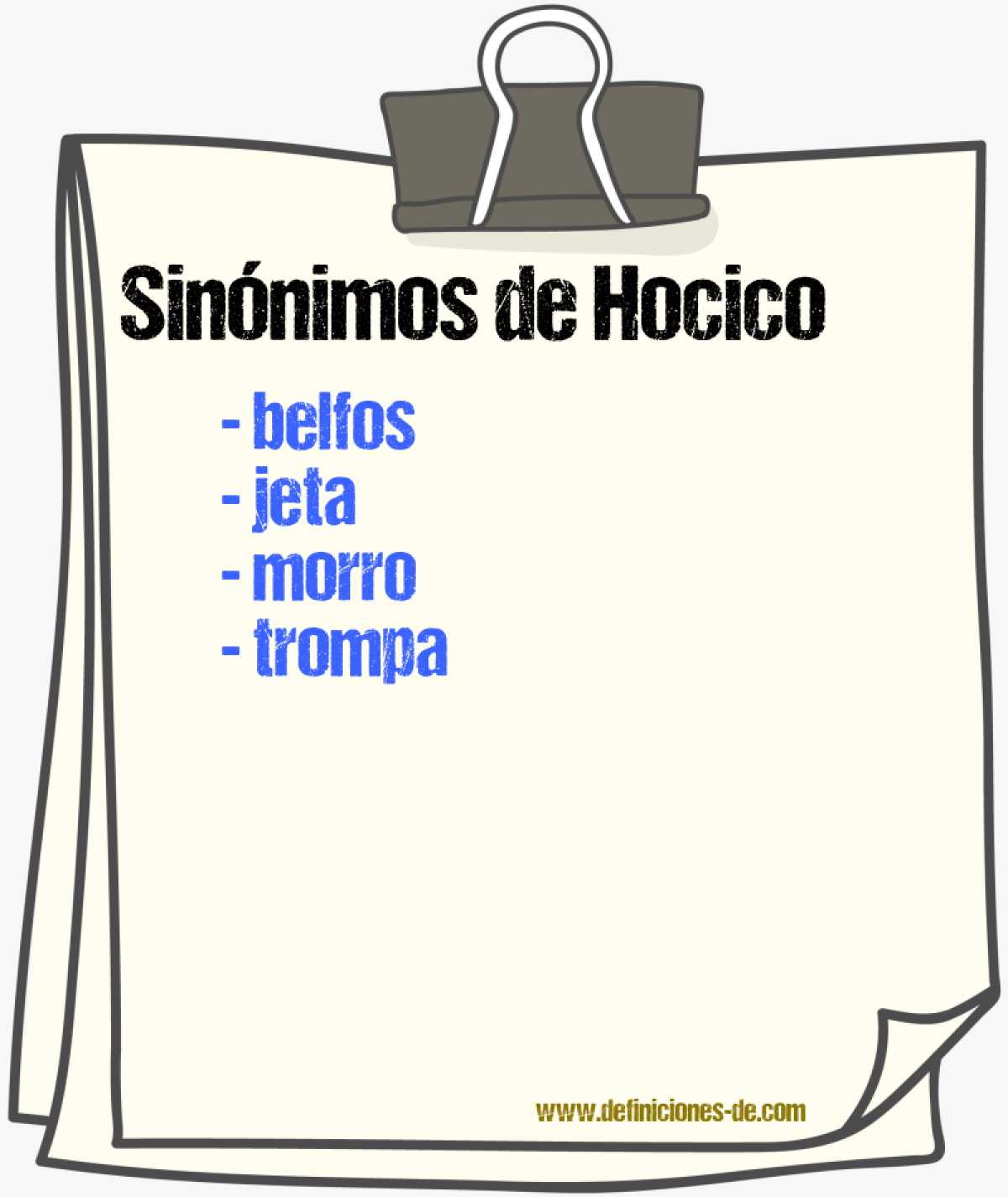 Sinnimos de hocico