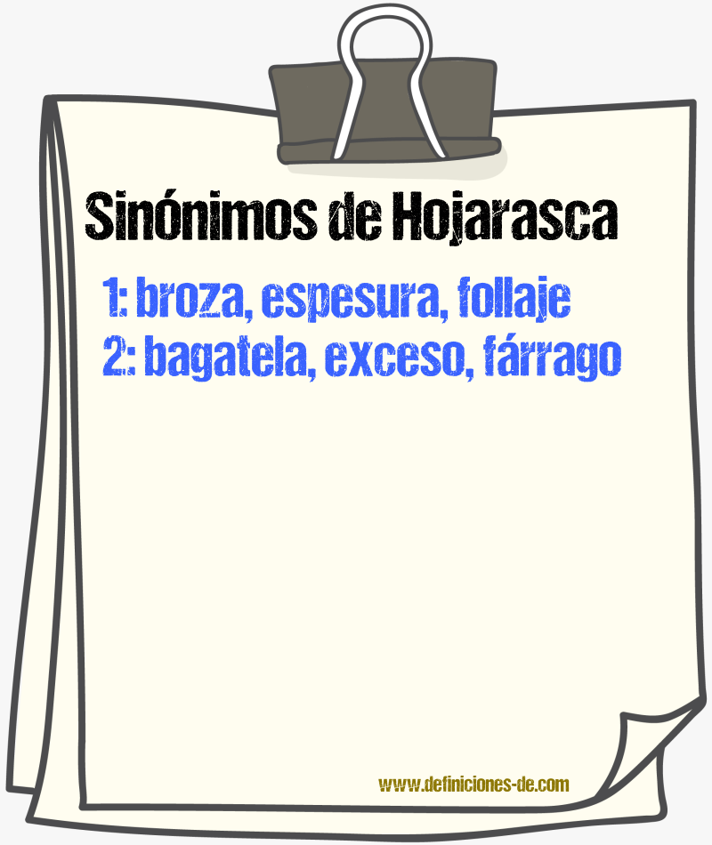 Sinnimos de hojarasca