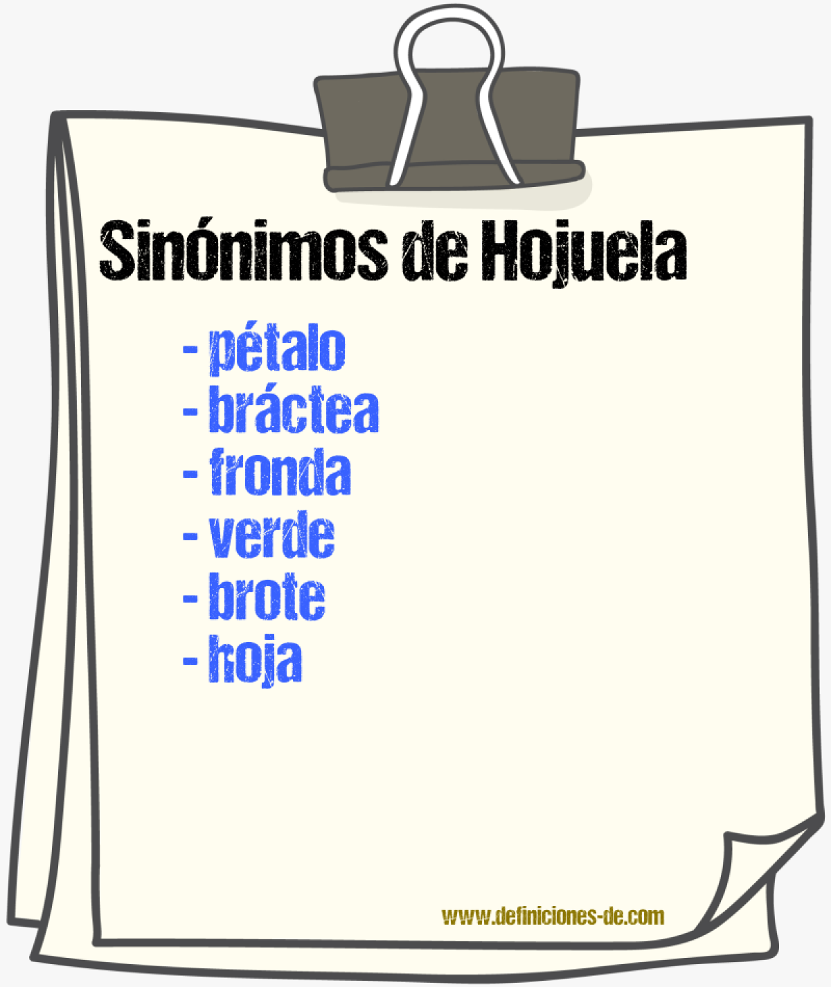 Sinnimos de hojuela