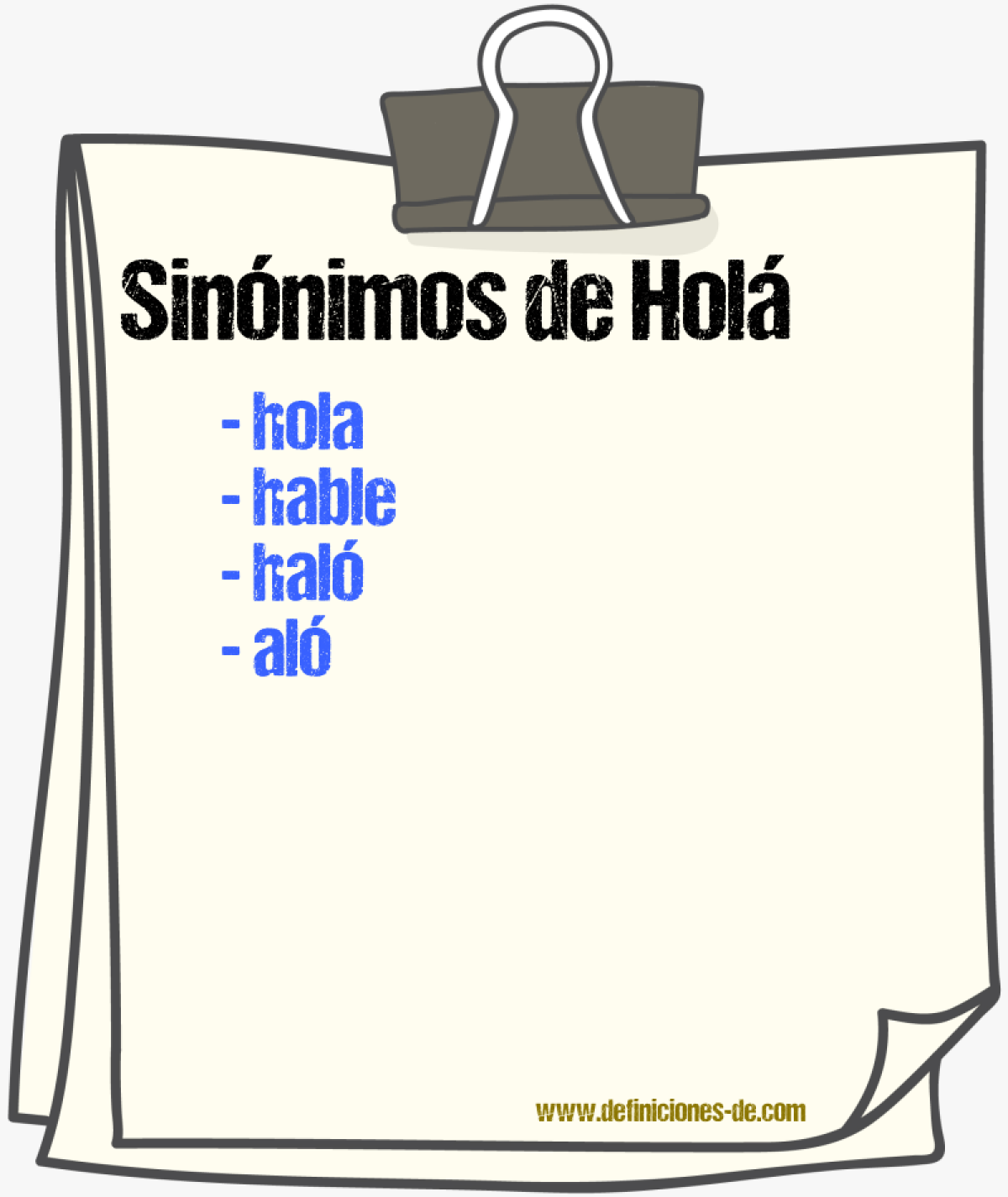 Sinnimos de hol