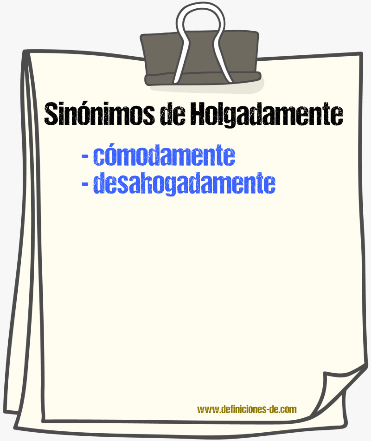 Sinnimos de holgadamente