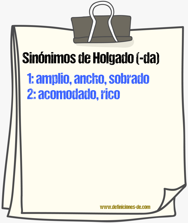 Sinnimos de holgado