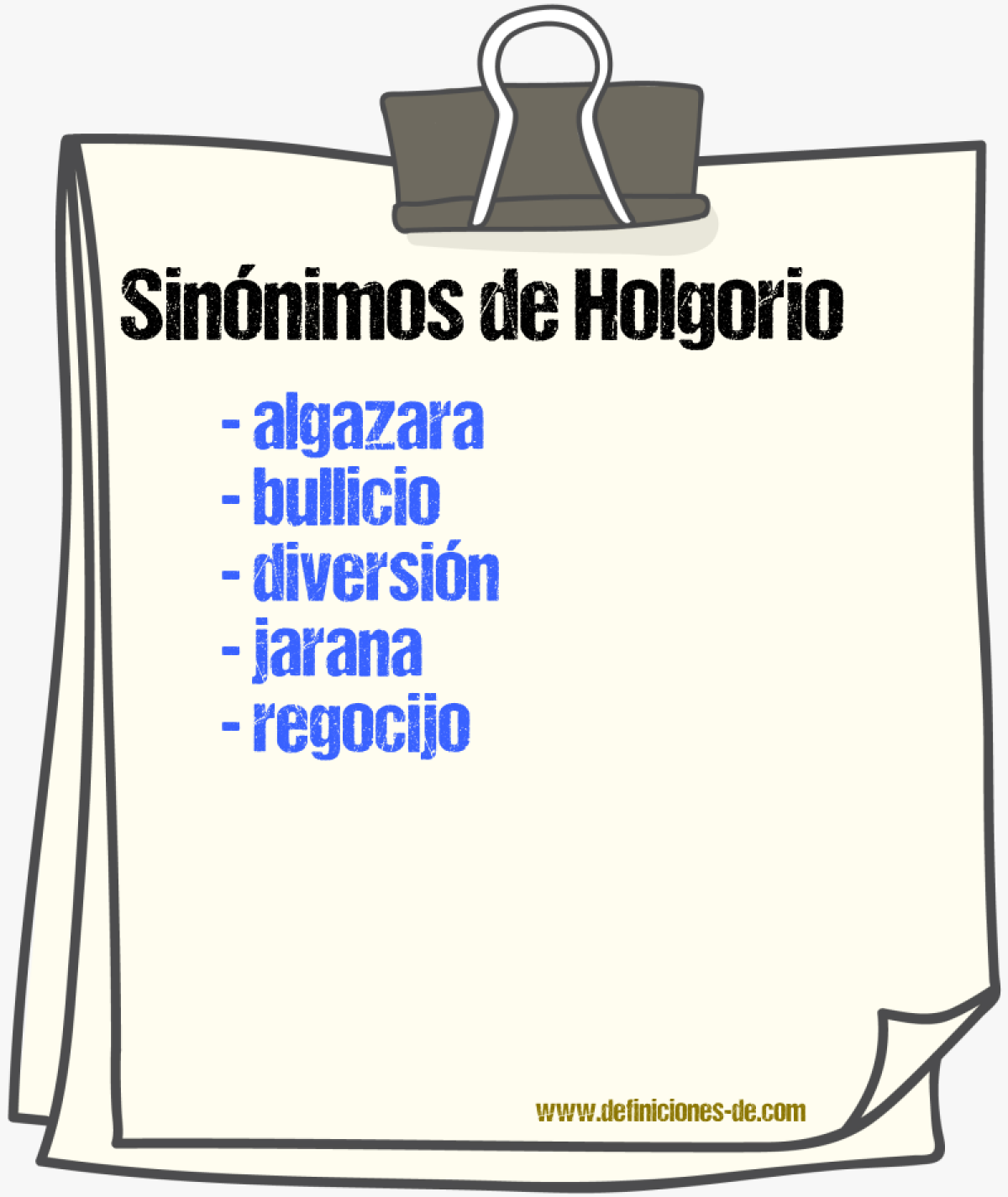 Sinnimos de holgorio