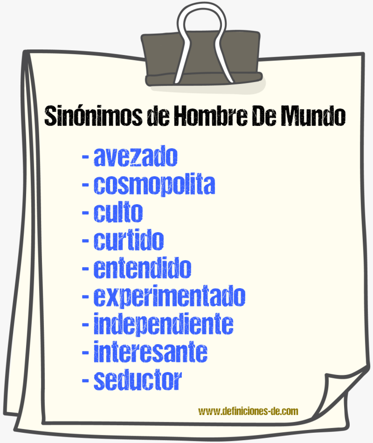 Sinnimos de hombre de mundo