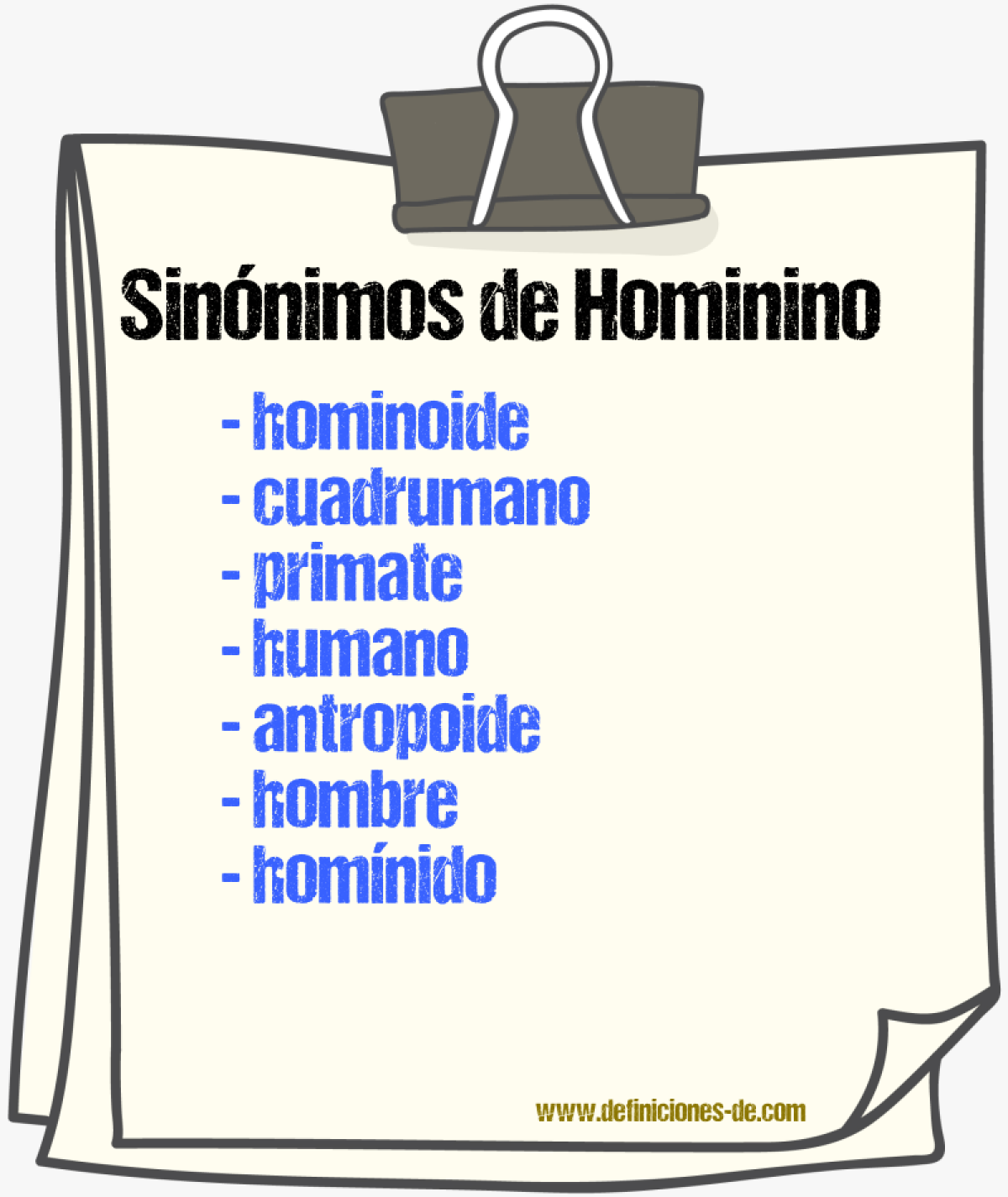 Sinnimos de hominino