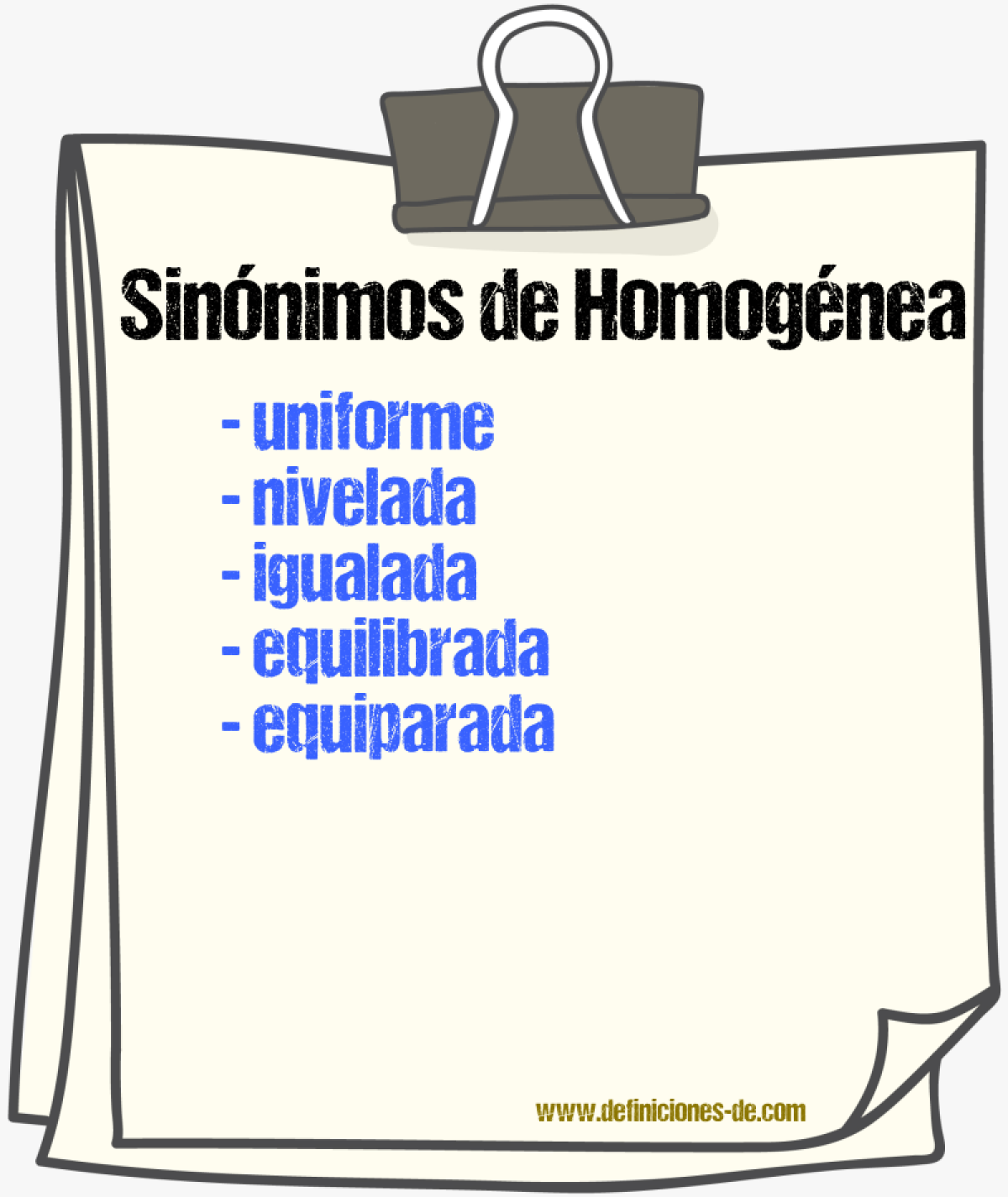 Sinónimos de homogénea