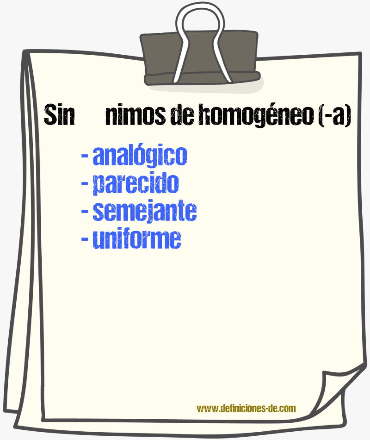 Sinónimos de homogéneo
