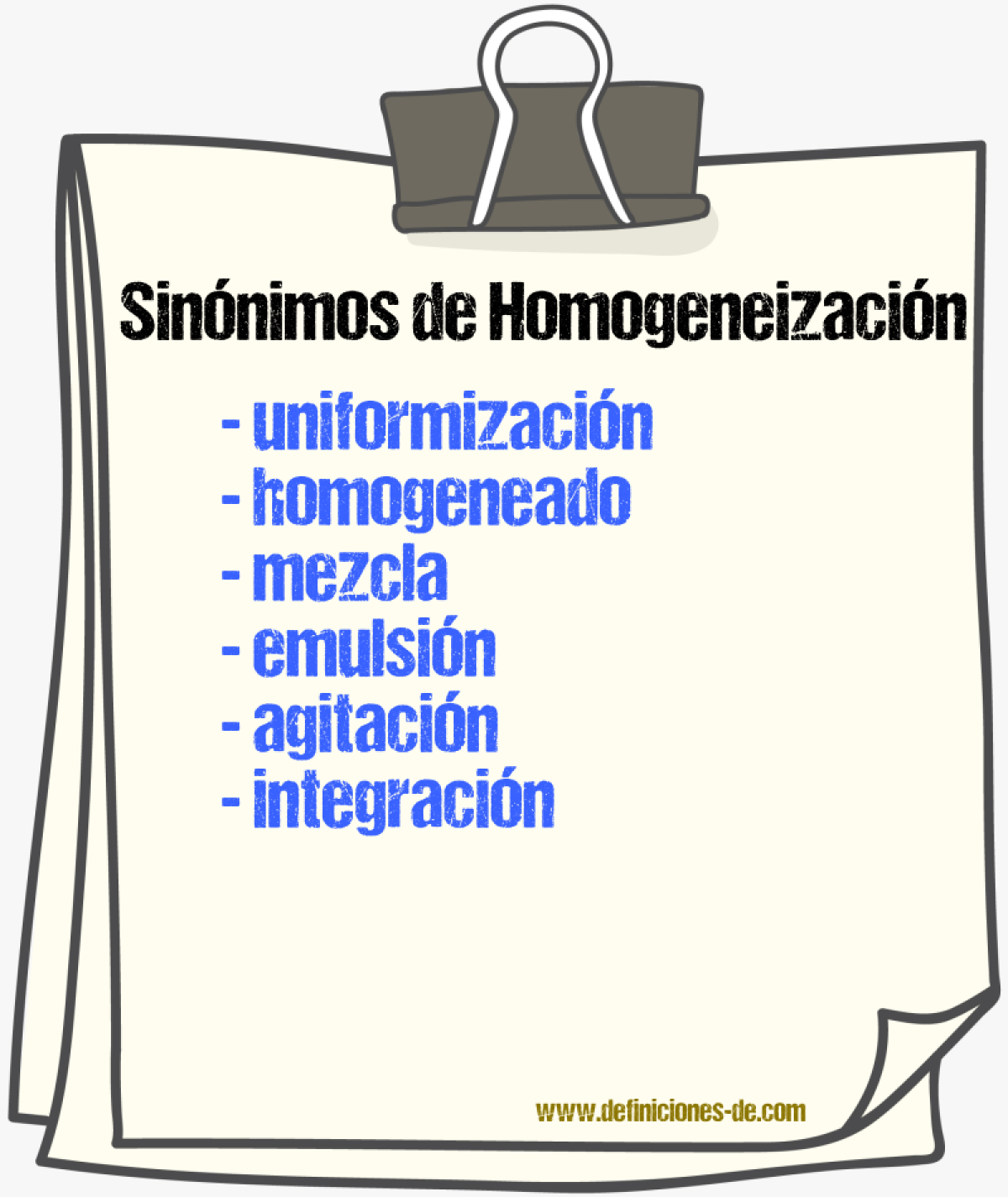 Sinónimos de homogeneización