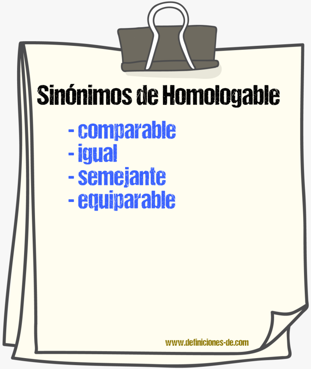 Sinnimos de homologable