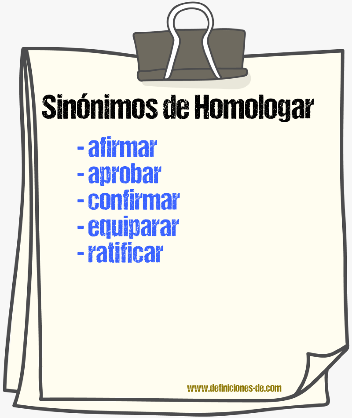 Sinónimos de homologar