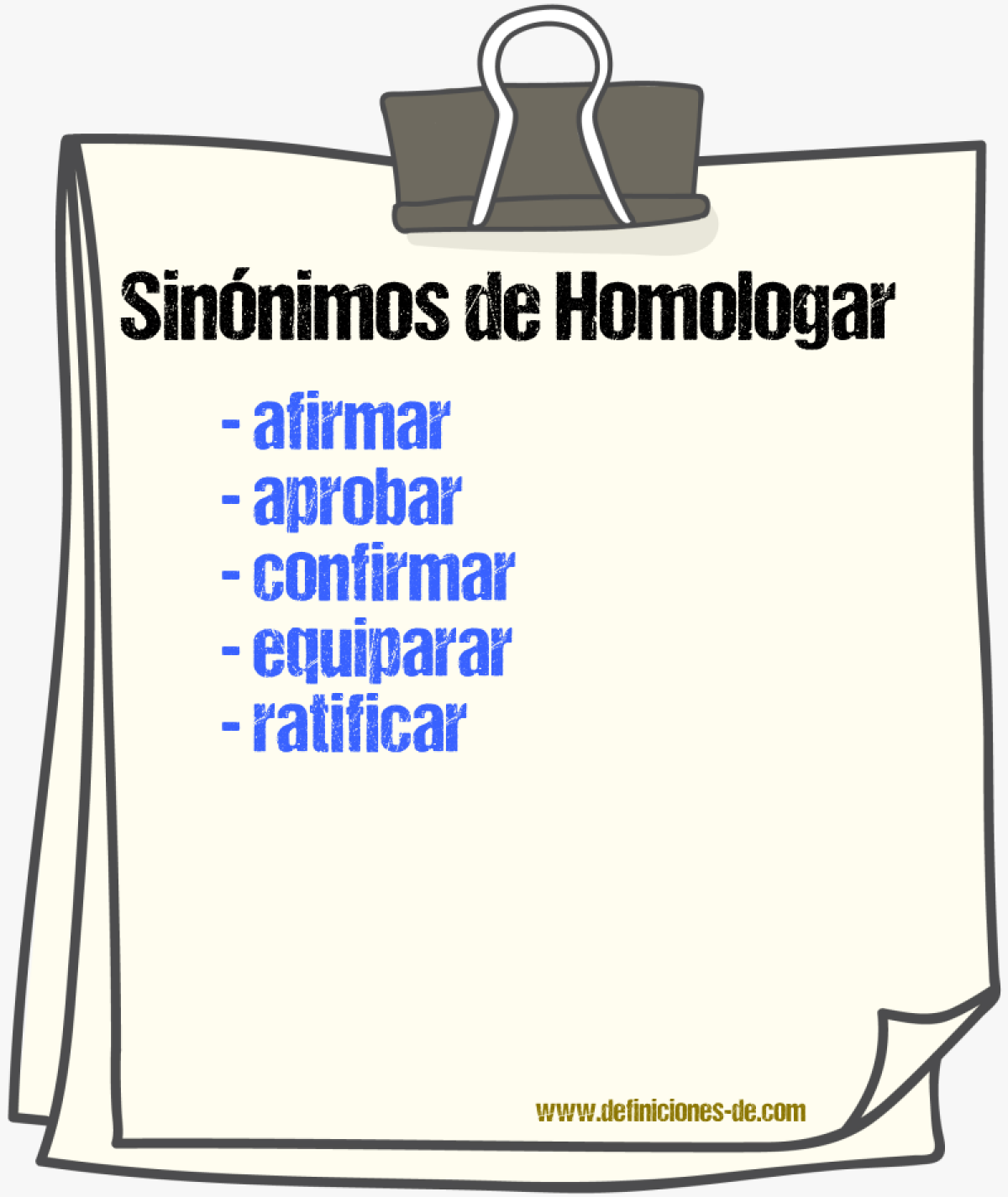 Sinnimos de homologar