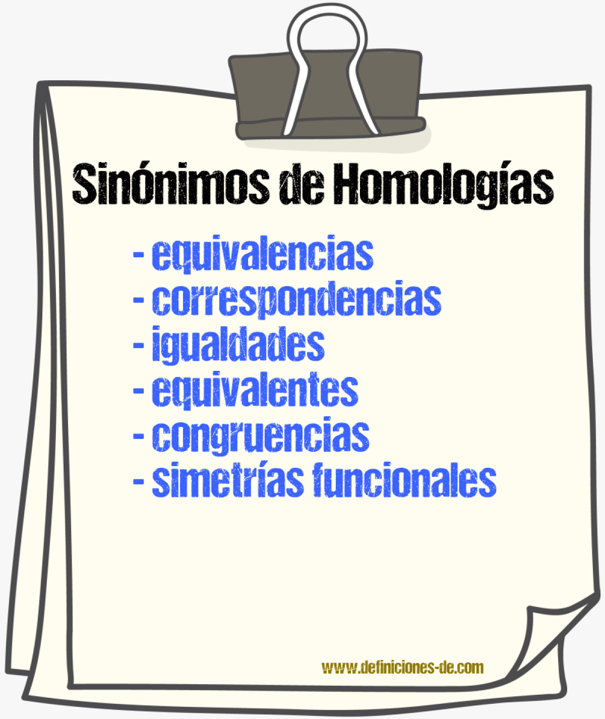 Sinónimos de homologías