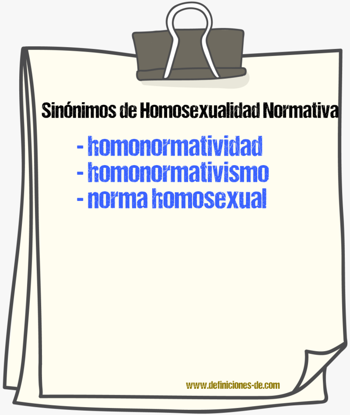 Sinónimos de homosexualidad normativa