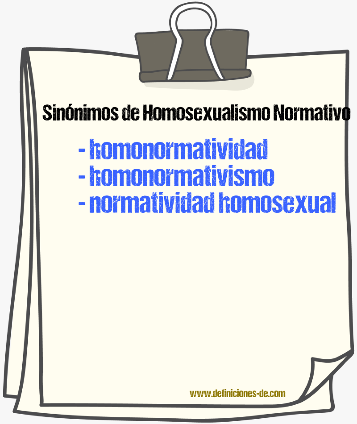 Sinónimos de homosexualismo normativo