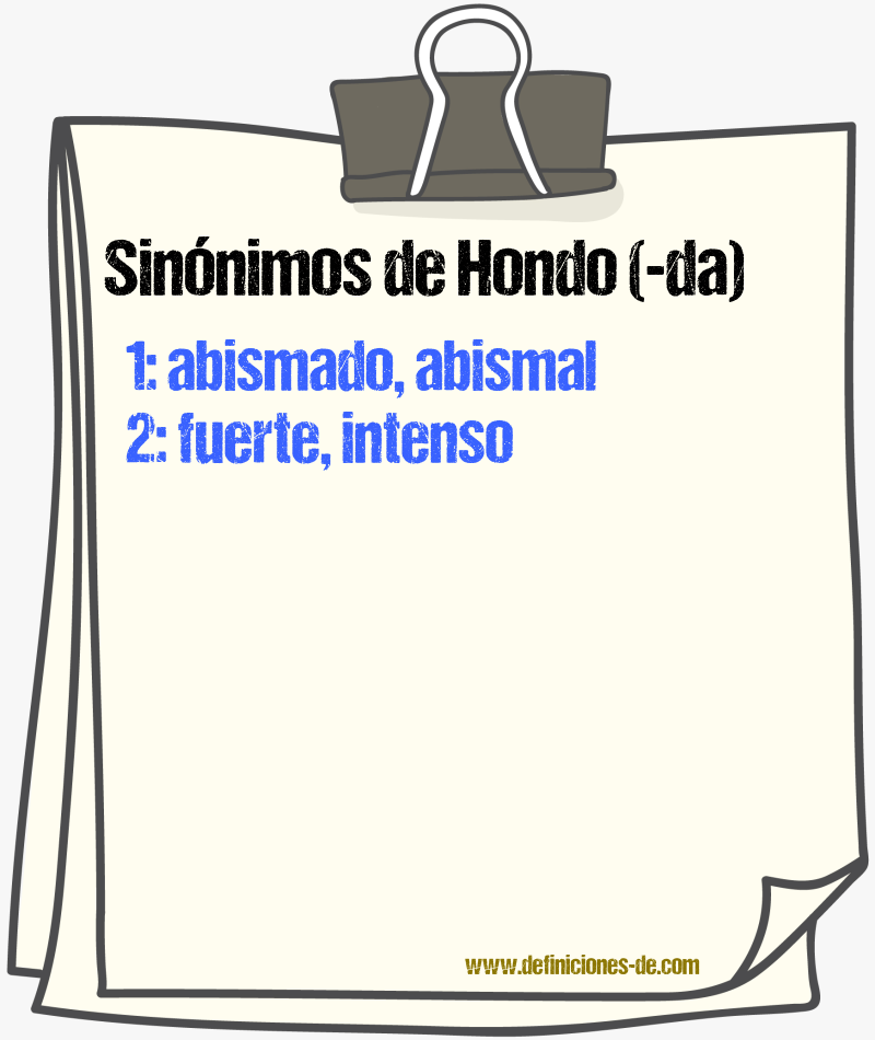 Sinnimos de hondo