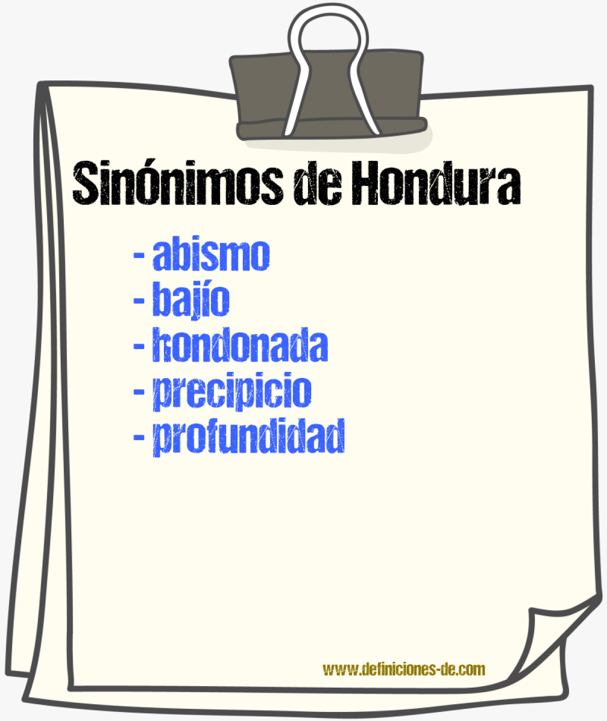 Sinnimos de hondura