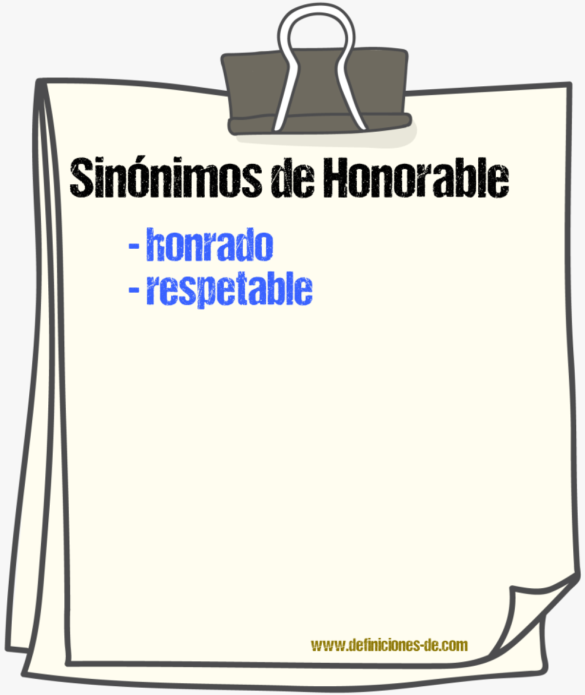 Sinónimos de honorable