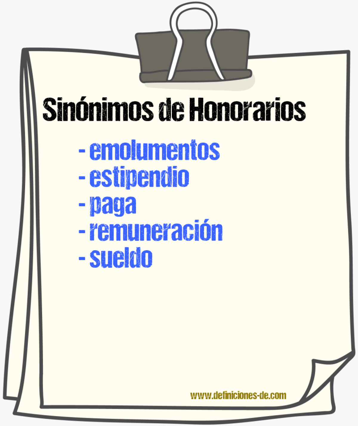 Sinónimos de honorarios