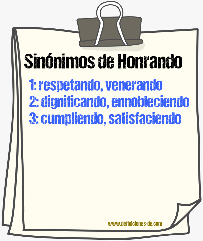 Sinónimos de honrando