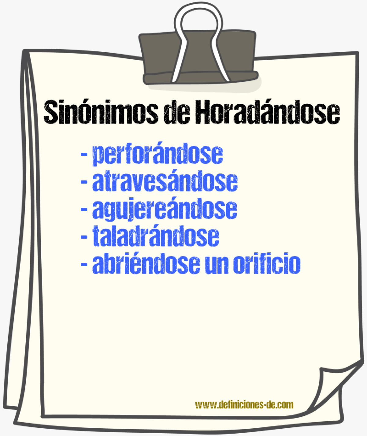 Sinónimos de horadándose