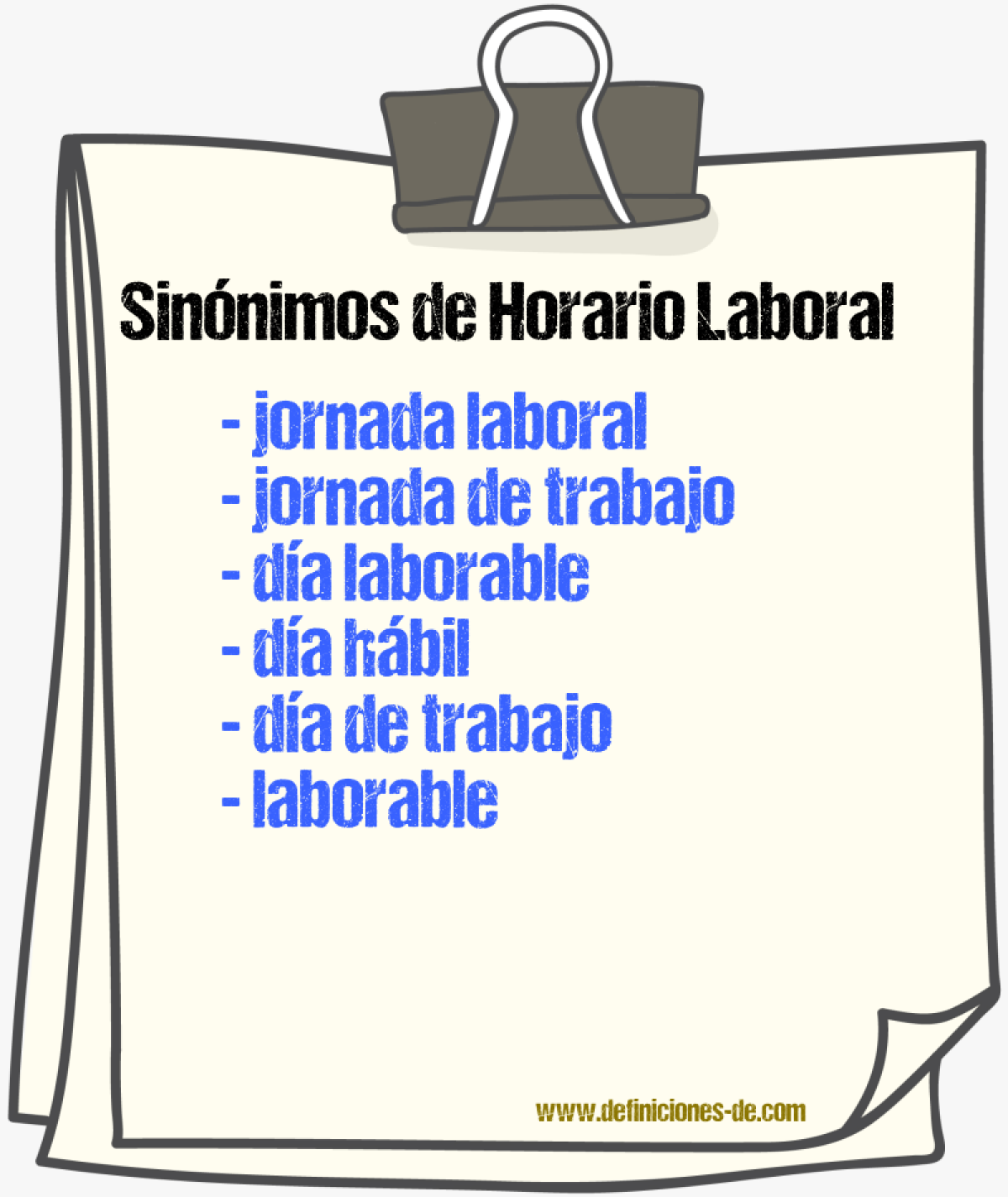 Sinónimos de horario laboral