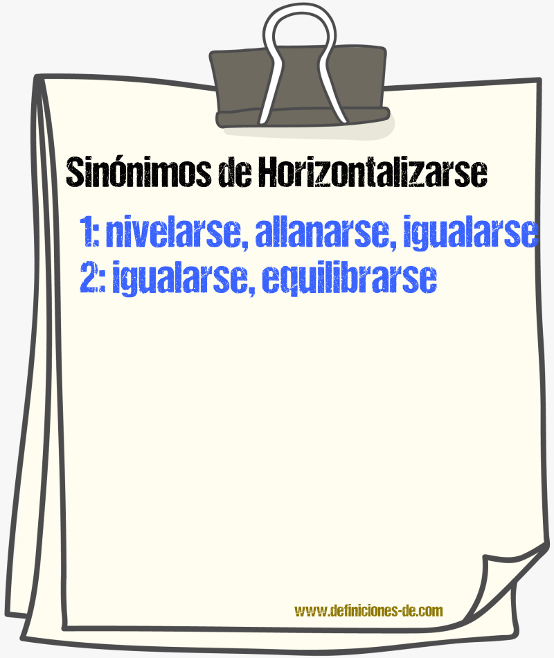 Sinónimos de horizontalizarse