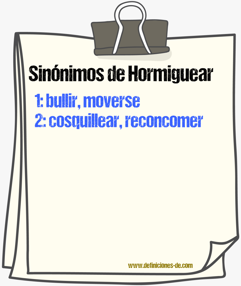 Sinnimos de hormiguear