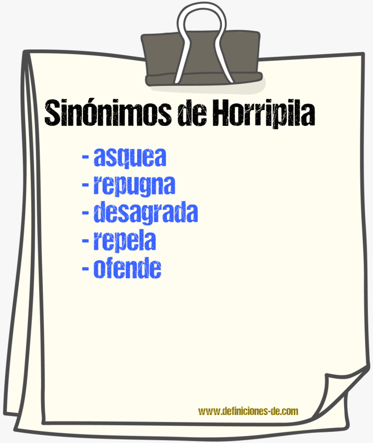 Sinónimos de horripila