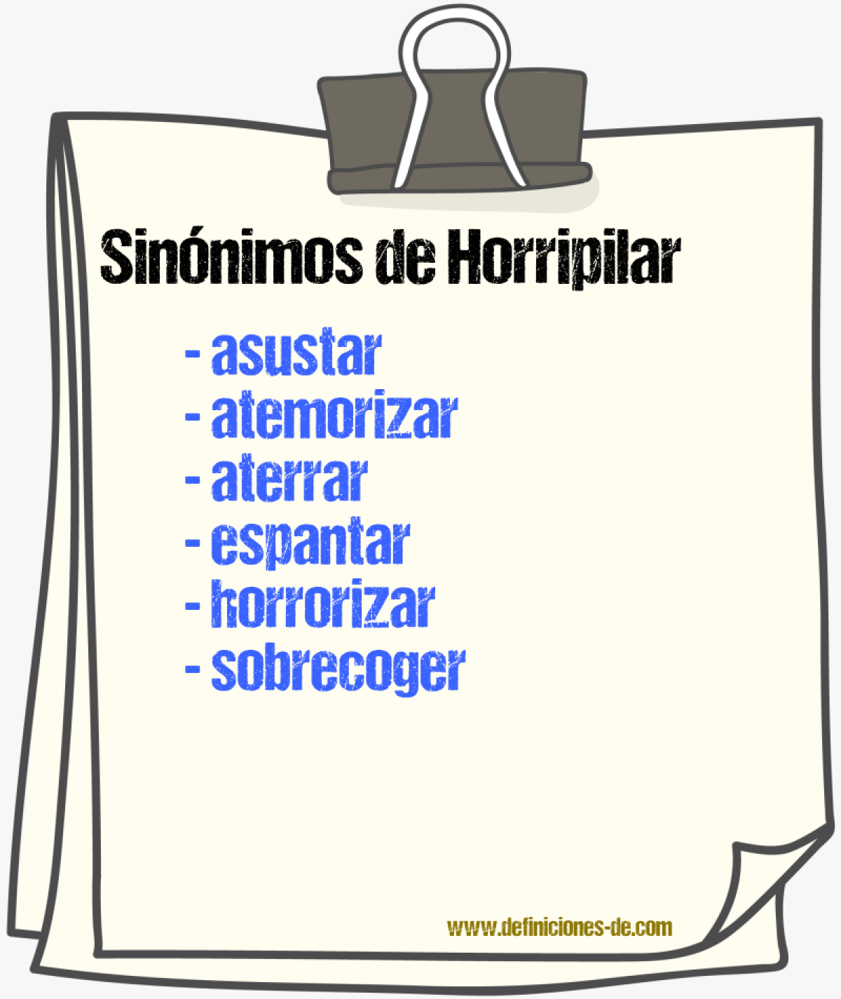 Sinnimos de horripilar