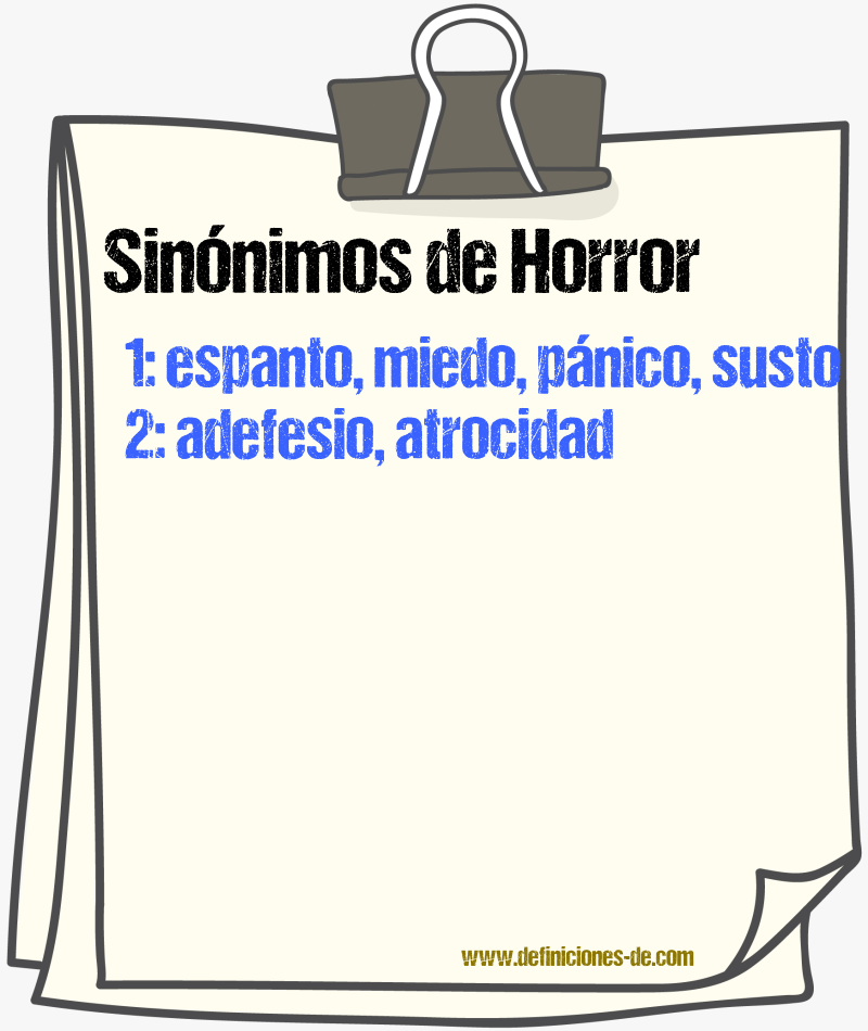 Sinnimos de horror